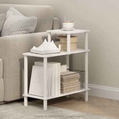 Furinno Turn-N-Tube Side Table...or Living Room, Bedroom, White