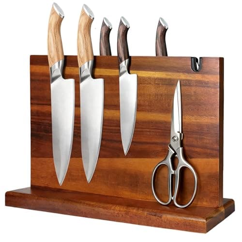 $19.99* | Didforu Natural Acacia Wood Magnetic Knife Holder Block w/ Built-In Sharpener at Amazon