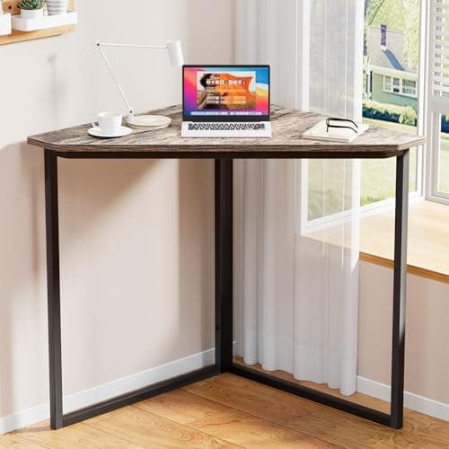 VECELO Corner Desk,Office Tabl...Workstation Classic Grey 33.1"
