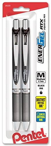 2-Pack 0.7mm Pentel EnerGel RTX Gel Pens (Black or Blue) $2.35 w/ S&S + Free Shipping w/ Prime or on $35+