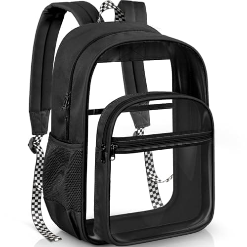 PAMANO Clear Backpack Heavy Duty Fabric 17 inch PVC Bookbag College Work