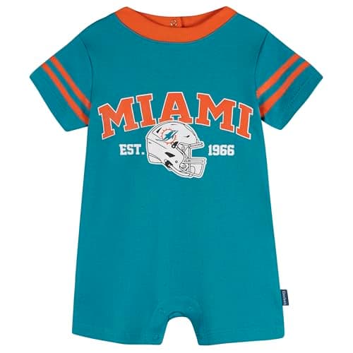 Gerber Baby NFL Team Short Sleeve Romper, Dolphins, 24 Months
