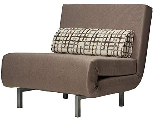 Cortesi Home Savion Convertible Accent Chair-Bed, Taupe