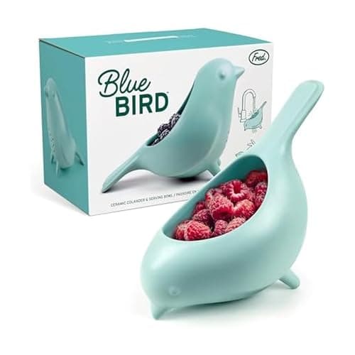 Genuine Fred BLUE BIRD Ceramic...y Colander, Fun Kitchen Gadget