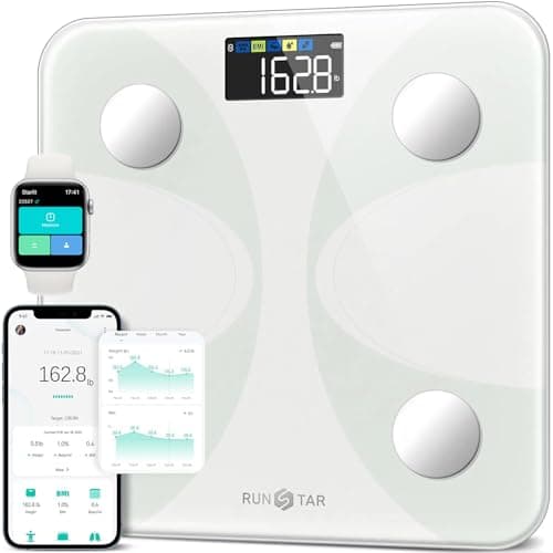 Scale for Body Weight and Fat ...ition Analyzer Sync App, White
