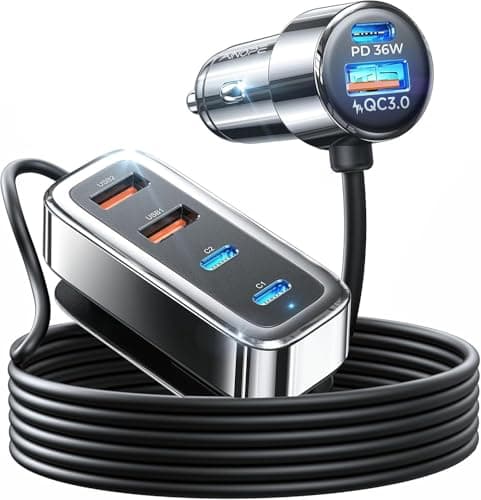 108W 6-Port Ainope USB-C Car Charger Adapter w/ 5' Cable $12.99 + Free Shipping w/ Prime or on $35+