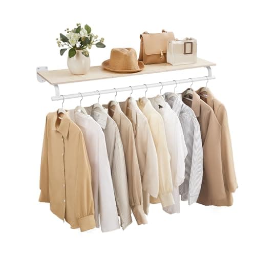 SONGMICS Clothes Rack with Top...ige and Cloud White UHSR135W01