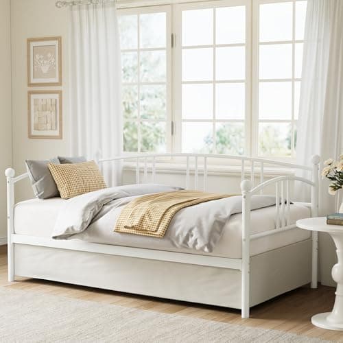 IDEALHOUSE Twin Daybed Without...t Room (White-Without Trundle)