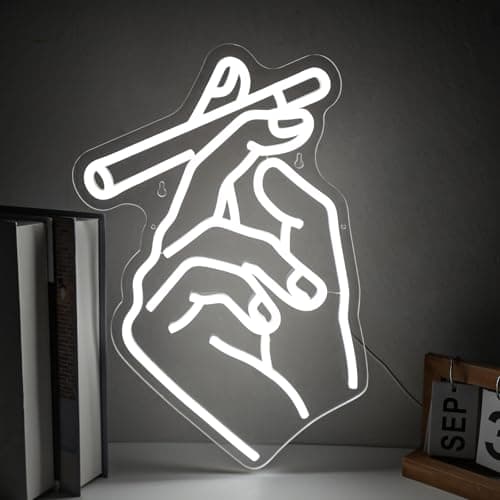 Hand Neon Sign for Wall Decor, Gesture Hand LED Neon Lights Art for Bedroom, Bar, Lounge, Game Room, Club Party Décor Gift for Men