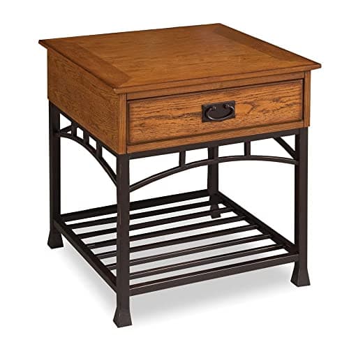 Homestyles Modern Craftsman Distressed Oak End Table