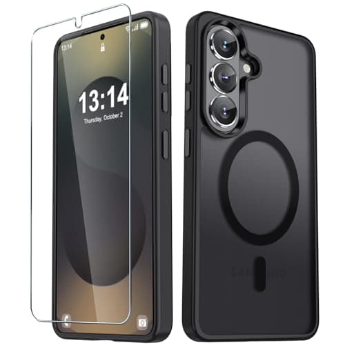 YENAPOON for Samsung Galaxy S26 Case, Matte Magnetic Phone Cover, Black