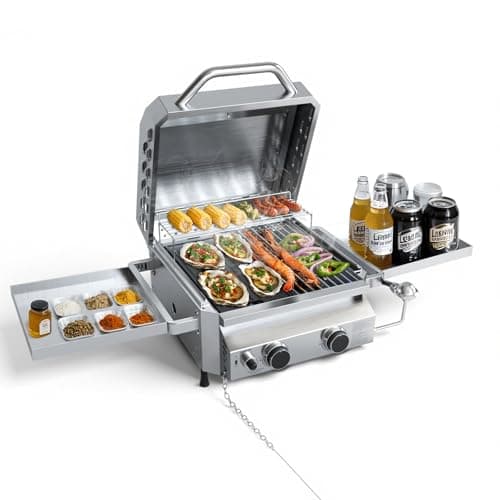 Tabletop Gas Grill, Stainless ...den and Patio Backyard,Camping