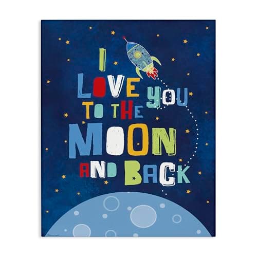 'Moon & Back with Rocket Ship'| Canvas Art