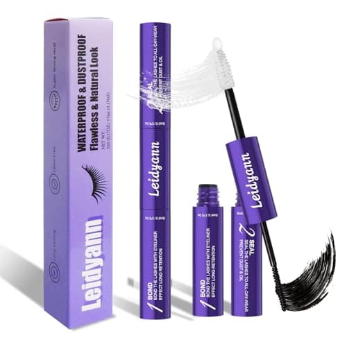 Eyelash Glue Lash Bond & Seal, 2-in-1 Adhesive for Lash Clusters & DIY Eyelash Extensions, 72H Waterproof Strong Hold, Quick Dry, Smudge-Proof, Gentle Non-Irritating Formula