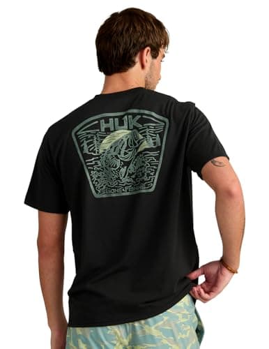 HUK Mens Short Sleeve Performance Tee, Fishing T-Shirt for Men, Scenic - Black, X-Large