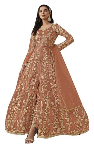 STELLACOUTURE indian salwar kameez ready to wear Eid Festival Shalwar suit pakistani style party for women 2755-O (Orange, 40)