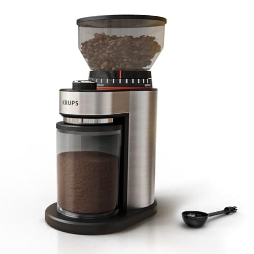 KRUPS Flat Burr Coffee Grinder...rinder, Stainless Steel, Black