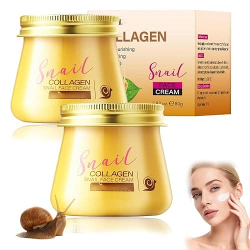 yetary Snail Collagen Face Cream, Snail Hydrating Anti-Wrinkle and Rejuvenating Cream, Collagen Hydrating Anti-Wrinkle and Rejuvenating Cream Korean, Skin Firming, Deep Hydration (2Pcs)