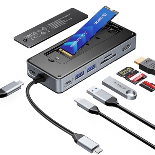 Prime Members ORICO 8-in-1 USB-C Hub w/ M.2 NVMe/SATA SSD Enclosure $30.78 & More + Free S&H