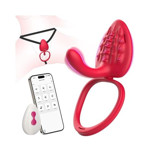 AMOZICI Couples Sex Toys Wearable Vibrator Rose Toy Vibrating Panties for Women Men, 10 Vibration Modes G Spot Vibrater, APP Hands Free Female Adult Toy Clitoral Stimulator Cock Ring Penis Sleeve