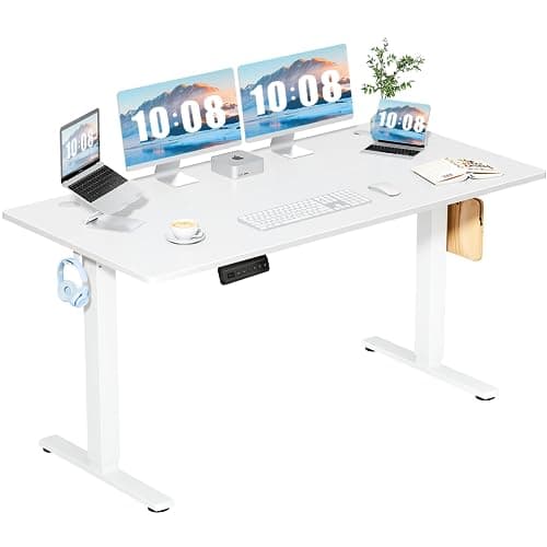 DUMOS 63 Inch Electric Standin...or Walking Pad, Bedroom, White