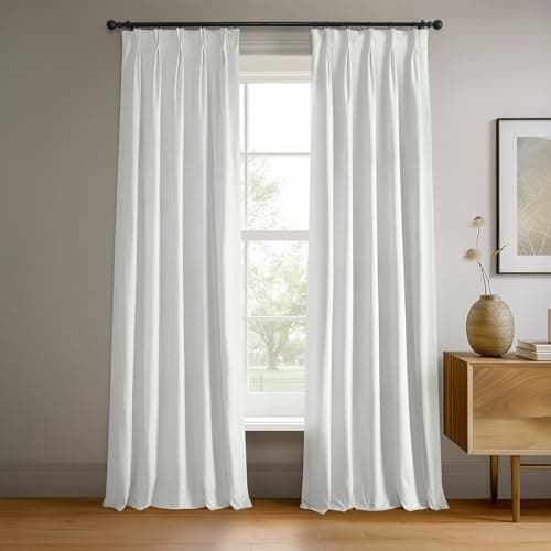 HPD Half Price Drapes Velvet B...oom - 25W X 84L, Primary White