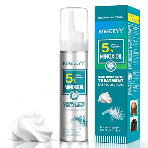 New 5% Minoxidil Foam for Men, Topical Aerosol Minoxidil for Men Foam, Extra Strength Hair Growth Treatment, for Thicker and Fuller Hair, Beard Regrowth, Unscented (2.11oz, 1 Month Supply, 1 Pack)