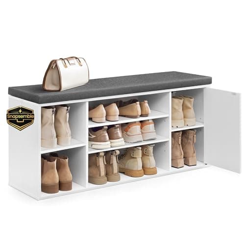 SONGMICS HOME Storage Bench, S...te and Slate Gray ULHS391WE02S