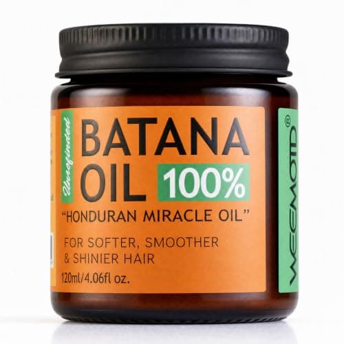 WEEMOTD 100% Raw Batana Oil for Hair, Unrefined Conditioning Scalp Oil from Honduras, Moisturizing Hair Mask, Adds Shine & Softness for Men & Women, 4.06 fl oz