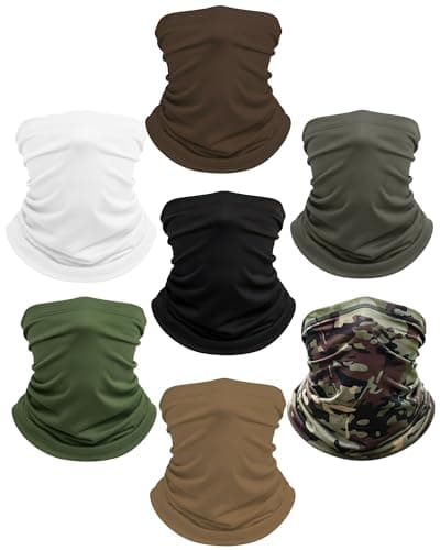Xeoxarel Neck Gaiter, 7 Pack Cooling UV Protection, Bandana Face Mask Scarf for Men and Women