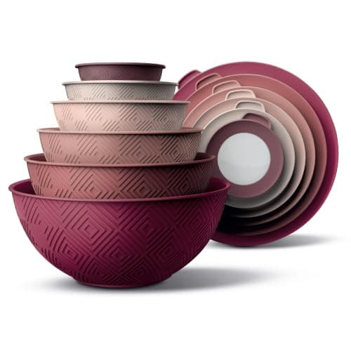COOK WITH COLOR Mixing Bowls w... Mixing Bowl Set, Rose Rhombus