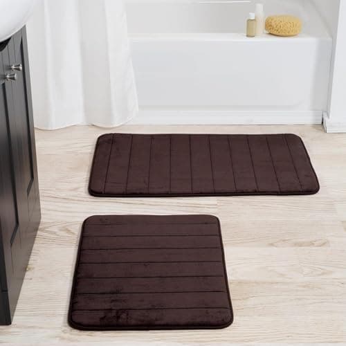 Home Set of 2 Microfiber Memor...Pattern Top by Bedford (Brown)
