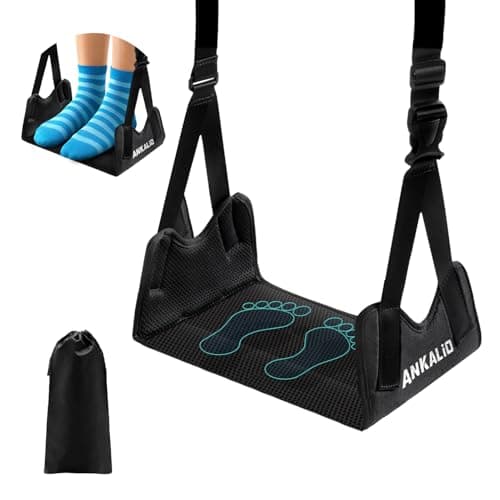 Ankalio Bamboo Base No-Collapse Adjustable Airplane Foot Hammock $6.99