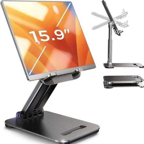 Lisen Foldable Tablet Stand Holder (Black, up to 15.9") $7.99 + Free Shipping w/ Prime or on $35+
