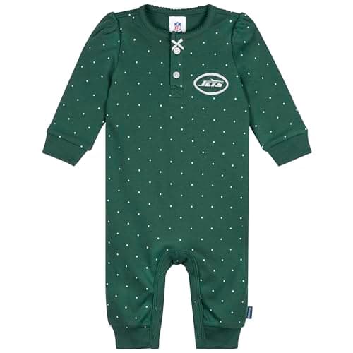 Gerber Baby Girls' NFL Team Footless Coverall, Jets, 6-9 Months