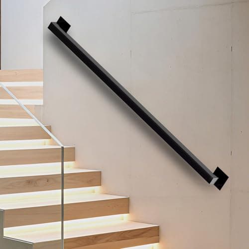 12FT Stair Railing Indoor, Bla...ck, Rust-Resistant (Iron 12FT)