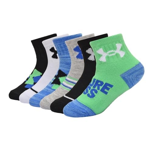 Under Armour Baby Boys Multi Pack Future Boss Essential Quarter Sock, Extreme Green, 2T-4T