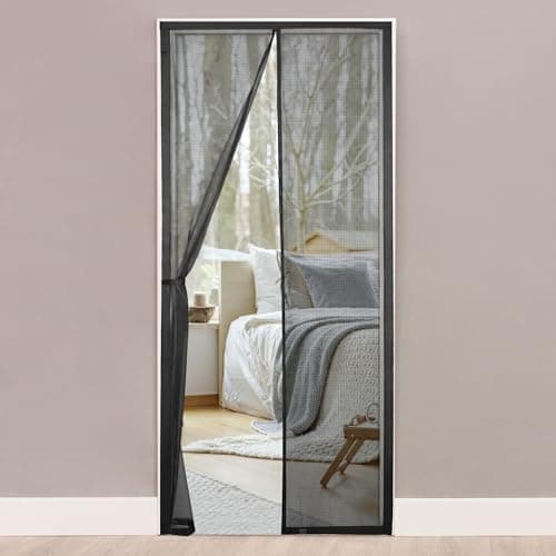 Magnetic Screen Door, 37" x 85" Auto Closure Mesh Curtain, Heavy-Duty Windproof Bug Screen, Pet & Kid Friendly, Fits Front/Sliding/Patio Door, Black