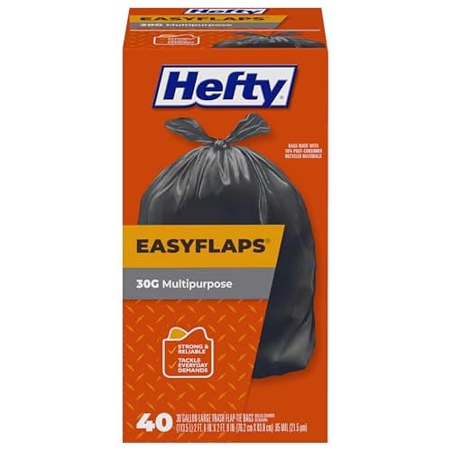 Select Amazon Accts: 40-Ct 30-Gallon Hefty Easyflaps Large Trash Bags (Black) $6.95 w/ S&S