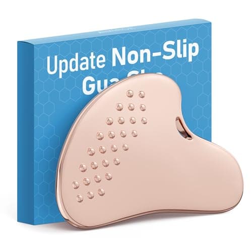Amirce Non-Slip Grip Stainless Steel Gua Sha Tool for Face, 2026 Updated Dotted Facial Massage Tool, Cooling Metal Face Massager Scraper for Jawline Cheeks & Chin, Present for Women Moms (Rose Gold)