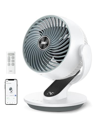 DREO Smart Fan for Bedroom, 12...mer, Desk Fans for Home, White