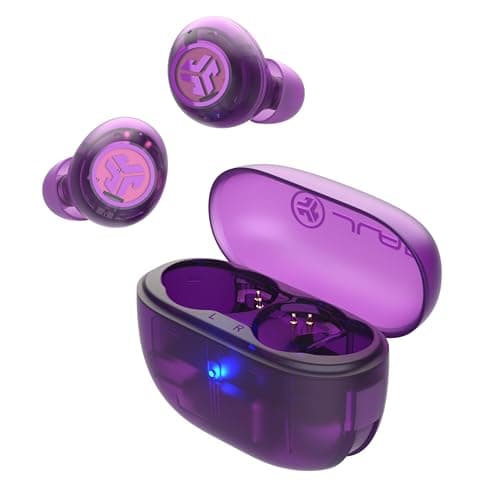 JLab Go Pop ANC, True Wireless Earbuds, Active Noise Cancelling, Transparent Purple