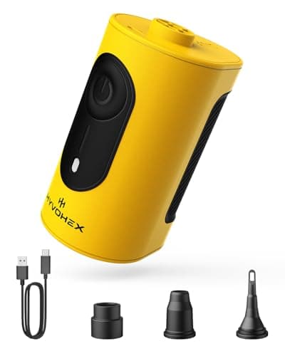 Portable Air Pump for Inflatables, 4000mAh Ultra Fast Air Mattress Pump with Advanced Heat Dissipation, 3 Nozzles Electric Air Pump Inflate Deflate for Sleeping Pads, Pool Floats, Vacuum Storage Bag