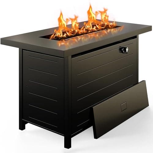 Ciays 42-Inch Propane Fire Pit...Deck, Garden & Backyard, Black