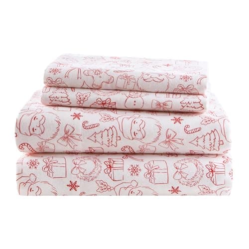 Intelligent Design Flannel She... Set, Holiday Doodles, 3 Piece