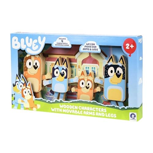 4-Piece Bluey Wooden Character Figure Set $10.30 + Free Shipping w/ Prime or on $35+