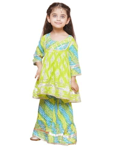 AJ DEZINES Girls Indian Ethnic Wear Salwar Kameez For Kids|Girls Punjabi Suit|Kurta Sharara Set For Girls|Indian Dress-Blue16