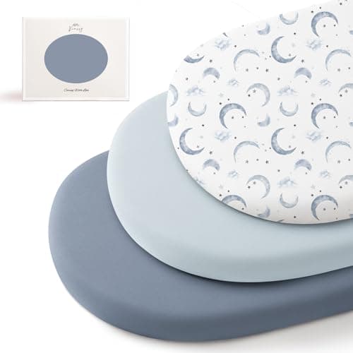 Konssy 3 Pack Stretchy Bassinet Sheets for Baby Girls and Boys, 32"x16"