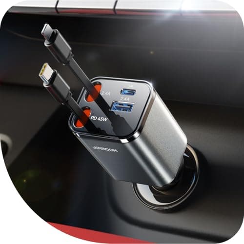 Prime Members: Joyroom 4-in-1 Up to 84W Retractable USB-C + Lightning Car Charger $9.85 + Free S&H