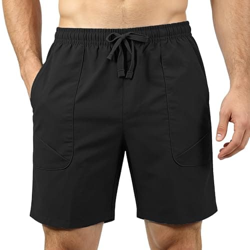 EMPTYPOP Mens Athletic Shorts with Pockets Lightweight Workout Shorts Quick Dry Basketball Shorts for Gym Running Golf Sports Black